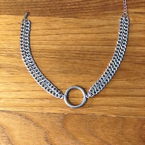 Stainless Steel O Ring Choker | Choker Necklace | Hypoallergenic Chain Choker | Chunky Chain Choker