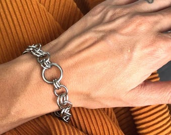 Chunky Stainless Steel O Ring Bracelet | Hypoallergenic Chain