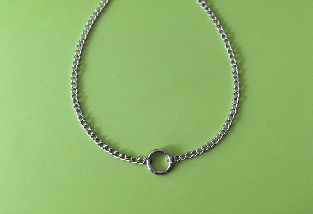 O Ring Chain Necklace Small O Ring Necklace Etsy
