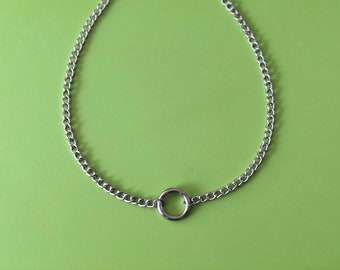 Mini O-Ring Curb Chain Necklace | Plated Minimalist Style