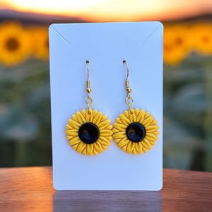 Sonnenblume Ohrringe aus Polymer-Ton, Leichte Ohrringe