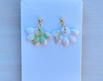 Flower Polymer Clay Earrings, Lightweight Earrings