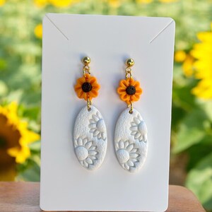 Sonnenblume Gold Ohrstecker Polymer-Ton Ohrringe, Leichte Ohrringe