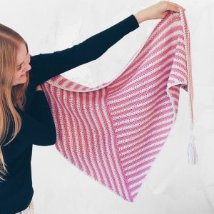 Stripe Me Shawl - Crochet Pattern - PDF instant download by Wilmade - Triangle Shawl / Shawlette / Wrap / Scarf Pattern