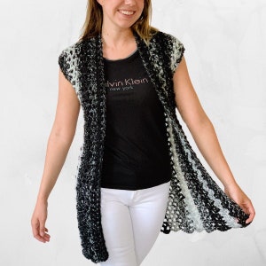 Long Crochet Scarfie Vest - Crochet Pattern Size S-5XL - Instant PDF download by Wilmade - Sleeveless Crochet Cardigan / Sweater / Vest