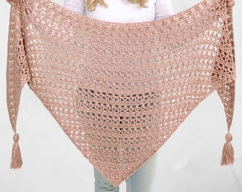 Vintage Tulip Shawl - Crochet Pattern - PDF instant download by Wilmade - Bottom-Up Triangle Shawl / Shawlette / Wrap Pattern For Summer