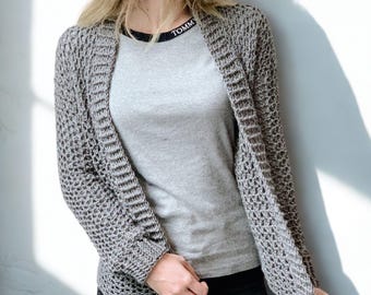 CROCHET PATTERN + VIDEO - V-Stitch Cardi - Crochet Cardigan / Vest / Sweater / Garment - Size-Inclusive (Sizes S-5XL) - Instant Pdf download