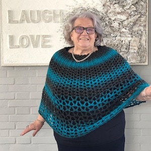 CROCHET PATTERN + VIDEO - Perfect Gift Poncho - Easy Crochet Poncho / Top / Sweater / Garment - Size-Inclusive - Instant Pdf Crochet Pattern