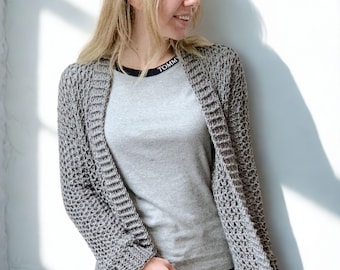 CROCHET PATTERN + VIDEO - V-Stitch Cardi - Crochet Cardigan / Vest / Sweater / Garment - Size-Inclusive (Sizes S-5XL) - Instant Pdf download