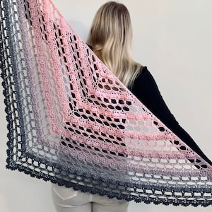 CROCHET PATTERN + VIDEO - Enchanting Eva Shawl - Top-Down Triangle Shawl / Shawlette / Wrap - Pdf Pattern With Instant Download By Wilmade