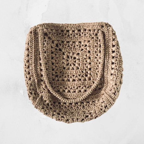 Tulip Square Trapeze Tote - Crochet Pattern - Instant PDF download by Wilmade - Granny Square Crochet Bag / Purse / Pouch