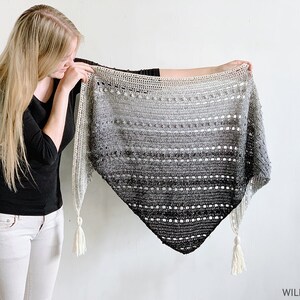 Pop-Up Shawl Crochet Pattern PDF instant download by Wilmade Top-Down Triangle Shawl / Shawlette / Wrap / Scarf image 4