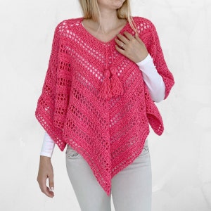 Such Simple Poncho for beginners crochet pattern triangle garment sweater lionbrand Jeans Colors image 1