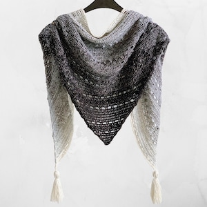 CROCHET PATTERN + VIDEO - Pop-Up Shawl - Top-Down Triangle Shawl / Shawlette / Wrap - Pdf Pattern With Instant Download By Wilmade