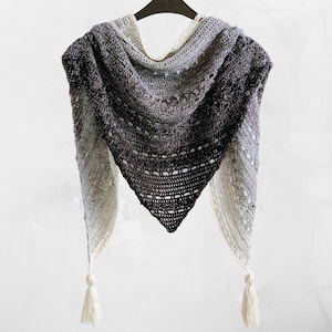 Pop-Up Shawl Crochet Pattern PDF instant download by Wilmade Top-Down Triangle Shawl / Shawlette / Wrap / Scarf image 1