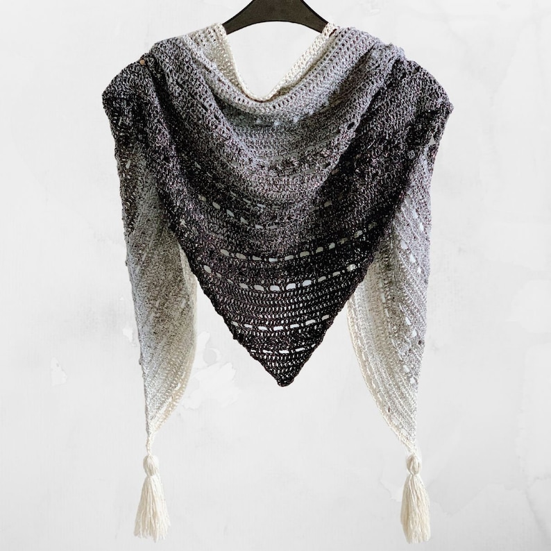 Pop-Up Shawl Crochet Pattern PDF instant download by Wilmade Top-Down Triangle Shawl / Shawlette / Wrap / Scarf image 1