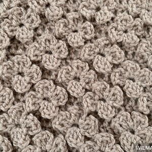 Vela Flower Square Crochet Pattern Instant PDF download by Wilmade Crochet Afghan / Granny Square with Flowers and Texture image 4