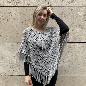 Tulip Square Poncho Crochet Pattern Size S-5XL Instant PDF download by Wilmade Granny Square Crochet Poncho / Garment / Sweater image 8