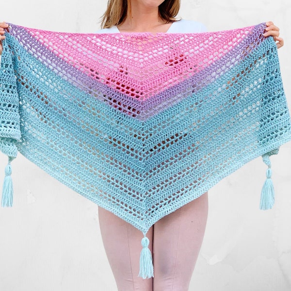 Such Simple Shawl - Crochet Pattern - PDF instant download by Wilmade - Top-Down Triangle Shawl / Shawlette / Wrap / Scarf