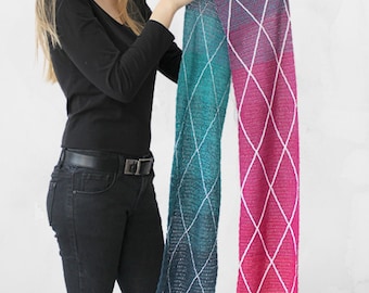Miss Mille Scarf - Crochet Pattern - PDF instant download by Wilmade - Crochet Scarf / Wrap with Diamond Slip Stitch Overlay / Scheepjes