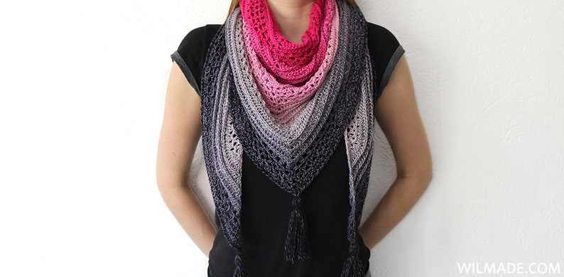 This Is Me Shawl Crochet Pattern PDF instant download by Wilmade Top-Down Triangle Shawl / Shawlette / Wrap / Scarf image 5