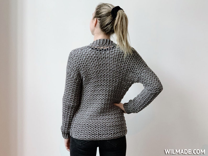 V-Stitch Cardi Size S-5XL Crochet Pattern in English Instant PDF download by Wilmade Crochet Cardigan / Vest / Sweater For Winter image 8