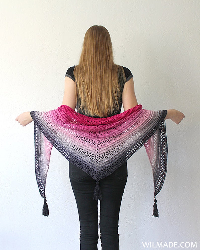 This Is Me Shawl Crochet Pattern PDF instant download by Wilmade Top-Down Triangle Shawl / Shawlette / Wrap / Scarf image 4