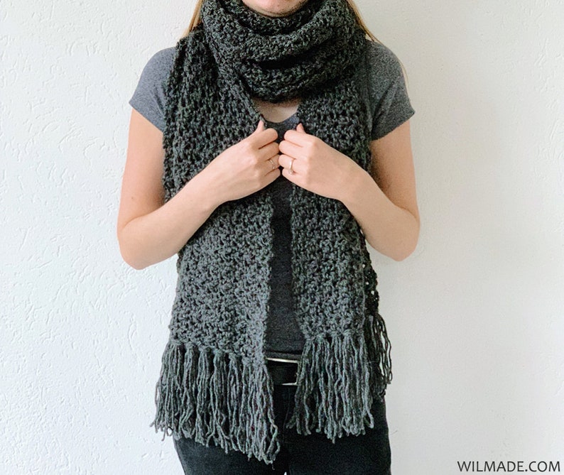 Awesome Andrea Scarf Crochet Pattern Instant PDF download by Wilmade Crochet Scarf / Shawl / Wrap For Fall and Winter image 3