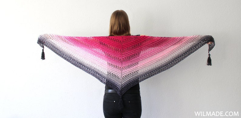 This Is Me Shawl Crochet Pattern PDF instant download by Wilmade Top-Down Triangle Shawl / Shawlette / Wrap / Scarf image 3