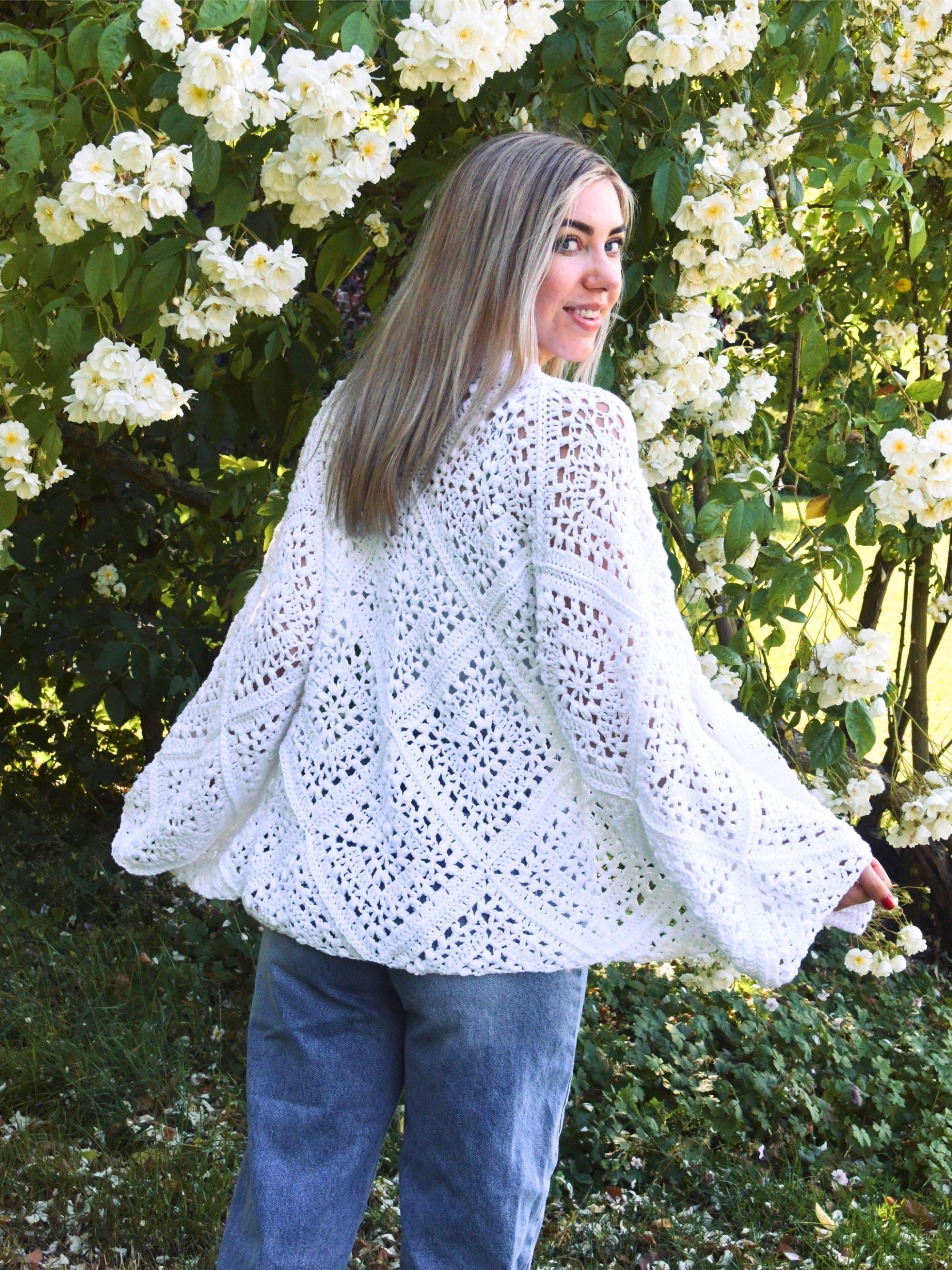 CROCHET PATTERN + VIDEO - Tulip Square Boho Cardi - Granny Square