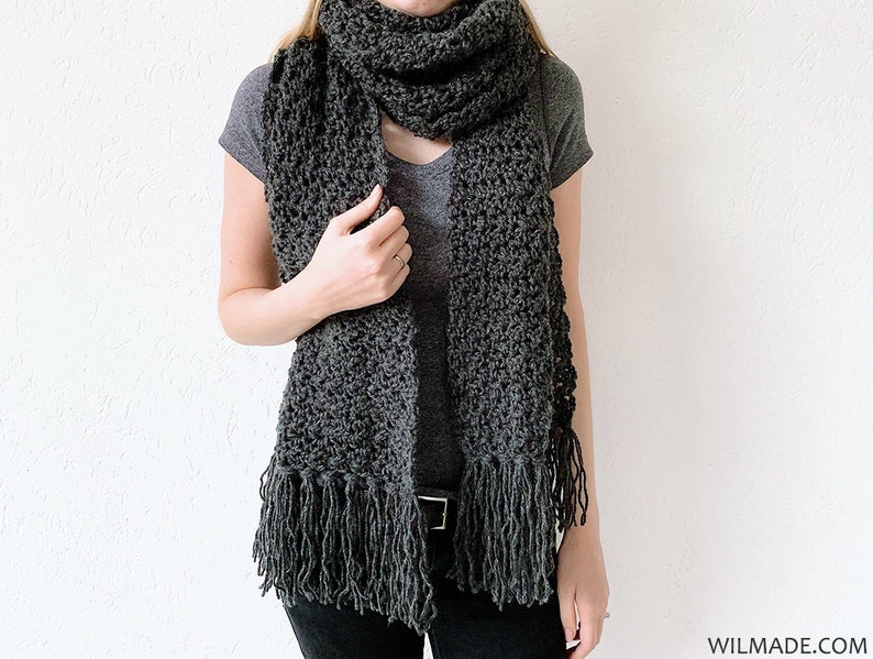 Awesome Andrea Scarf Crochet Pattern Instant PDF download by Wilmade Crochet Scarf / Shawl / Wrap For Fall and Winter image 2