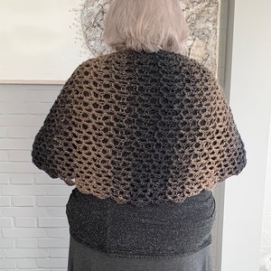 Simply V-Stitch Shawl Crochet Pattern PDF instant download by Wilmade Round Crescent Shawl / Shawlette / Wrap / Scarf with Scarfie image 3