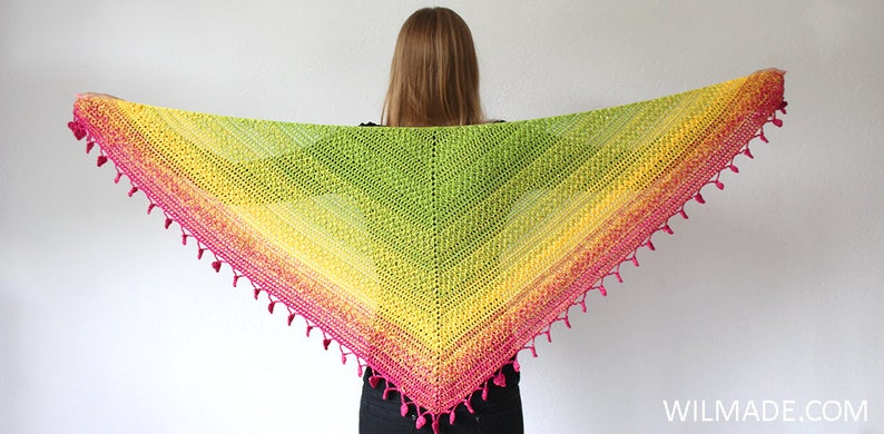 Lovely Luisa Shawl Crochet Pattern PDF instant download by Wilmade Top-Down Triangle Shawl / Shawlette / Wrap / Scarf image 2