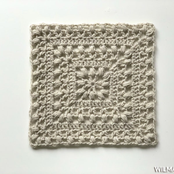 Tulip Afghan Square - Crochet Pattern - Instant PDF download by Wilmade - Crochet Granny Square - Traveling Afghan Blanket Project