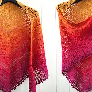 Bella Vita Shawl Crochet Pattern PDF instant download by Wilmade Top-Down Triangle Shawl / Shawlette / Wrap / Scarf Pattern afbeelding 6