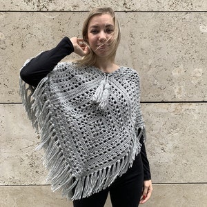 Tulip Square Poncho Crochet Pattern Size S-5XL Instant PDF download by Wilmade Granny Square Crochet Poncho / Garment / Sweater image 9