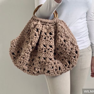 Tulip Square Bag 2 Crochet Pattern Instant PDF download by Wilmade Granny Square Crochet Bag with handles / Purse / Pouch / Gift Idea image 2