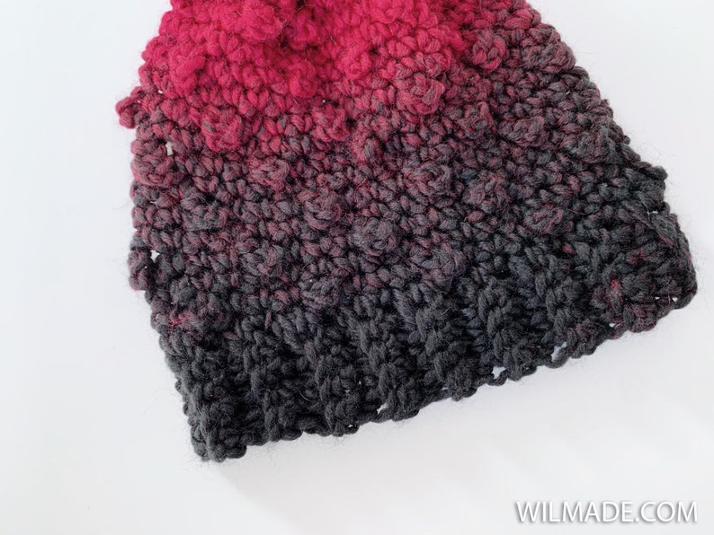 Very Berry Beanie Crochet Pattern Instant PDF download by Wilmade Crochet Beanie in 5 sizes: Toddler, Child, Teen, Adult, XL Scarfie image 3