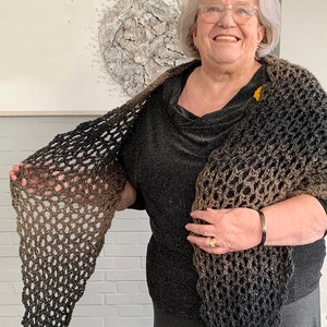 Simply V-Stitch Shawl Crochet Pattern PDF instant download by Wilmade Round Crescent Shawl / Shawlette / Wrap / Scarf with Scarfie image 5