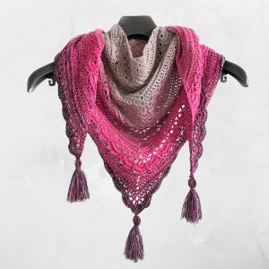 Ana Lucia Shawl - Crochet Pattern - PDF instant download by Wilmade - Top-Down Triangle Shawl / Shawlette / Wrap / Scarf