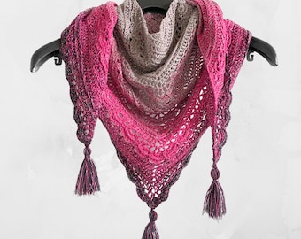 Ana Lucia Shawl - Crochet Pattern - PDF instant download by Wilmade - Top-Down Triangle Shawl / Shawlette / Wrap / Scarf