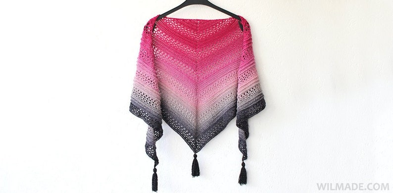 This Is Me Shawl Crochet Pattern PDF instant download by Wilmade Top-Down Triangle Shawl / Shawlette / Wrap / Scarf image 2