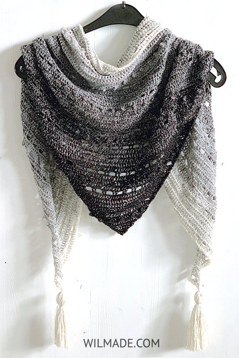 Pop-Up Shawl Crochet Pattern PDF instant download by Wilmade Top-Down Triangle Shawl / Shawlette / Wrap / Scarf image 3