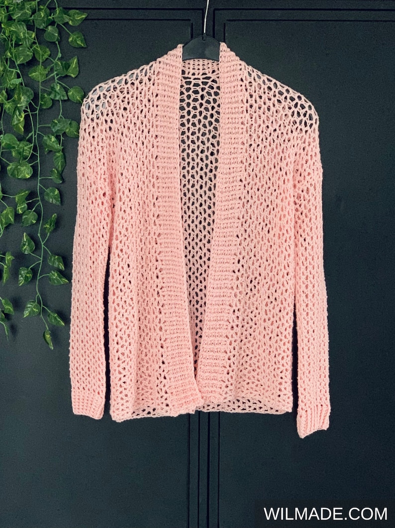 V-Stitch Cardi Size S-5XL Crochet Pattern in English Instant PDF download by Wilmade Crochet Cardigan / Vest / Sweater For Winter image 10