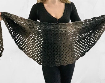 Simply V-Stitch Shawl - Crochet Pattern - PDF instant download by Wilmade - Round Crescent Shawl / Shawlette / Wrap / Scarf with Scarfie