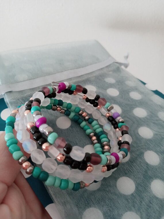 Teal cheap beaded bracelet
