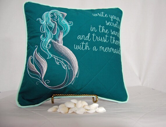 Mermaid decorative pillow discount
