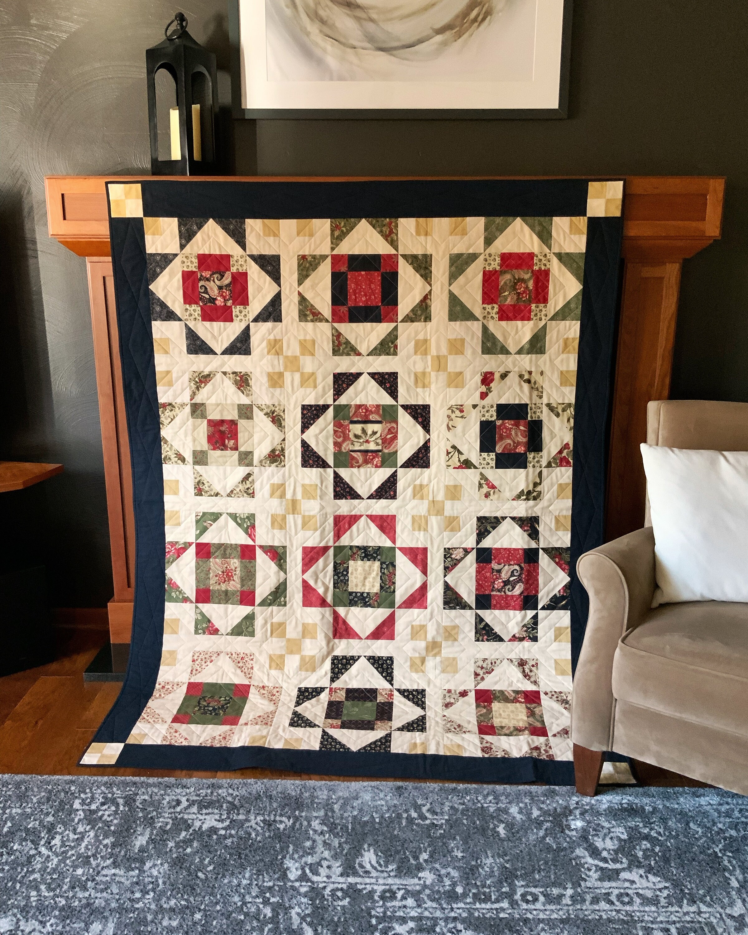 Handmade Christmas Quilt Traditional Patchwork Large Throw Etsy