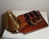 1930s Working Electric Butler Alarm Door Bell. An Iron Framed Gents Tangent Internal Door 9-12 Volt AC Bell With Brass Conical Gong