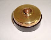 1930s Ediswan Brass Porcelain British Toggle Dolly Light Switch. 6cm Diameter